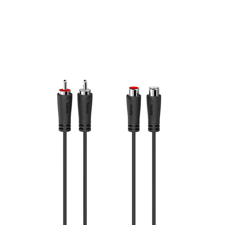 HAMA Cable Audio Extension 2 RCA Plugs - 2 RCA Sockets 3.0m ryhmässä KODINELEKTRONIIKKA / Kaapelit & Sovittimet / RCA / Kaapelit @ TP E-commerce Nordic AB (C31012)