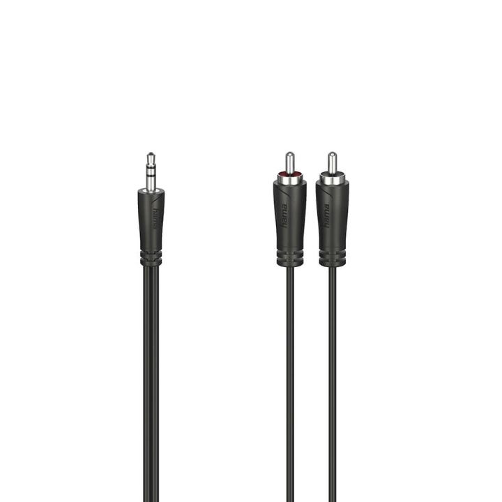 Hama Cable Audio 3.5-2x RCA Black 0.75m ryhmässä KODINELEKTRONIIKKA / Kaapelit & Sovittimet / RCA / Kaapelit @ TP E-commerce Nordic AB (C31015)