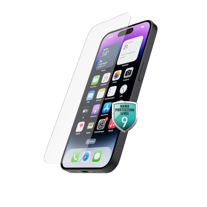 Hama Screen Protector Premium iPhone 14 Pro ryhmässä ÄLYPUHELIMET JA TABLETIT / Puhelimen suojakotelo / Apple / iPhone 14 @ TP E-commerce Nordic AB (C31050)