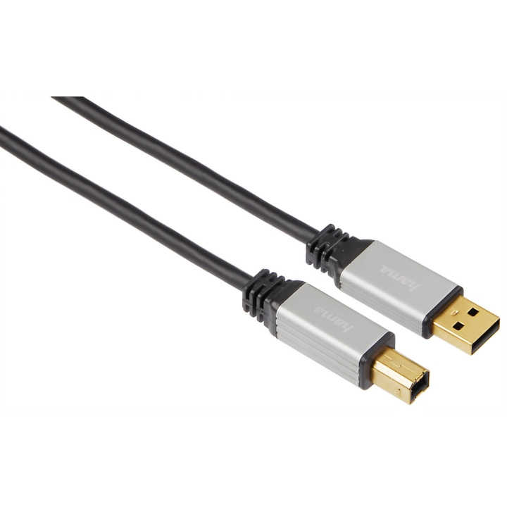 Hama Kabel USB A-B Guld Pro Svart 5m ryhmässä TIETOKOONET & TARVIKKEET / Kaapelit & Sovittimet / USB / USB-A / Kaapelit @ TP E-commerce Nordic AB (C31122)