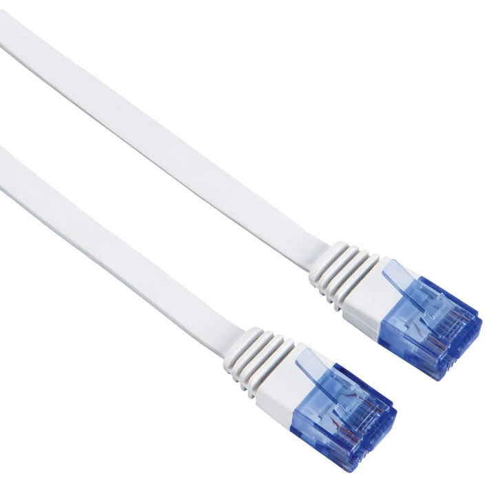 Hama Kabel Nätverk CAT6 UTP Flat Vit 5m ryhmässä TIETOKOONET & TARVIKKEET / Kaapelit & Sovittimet / Verkko / Cat6 @ TP E-commerce Nordic AB (C31123)