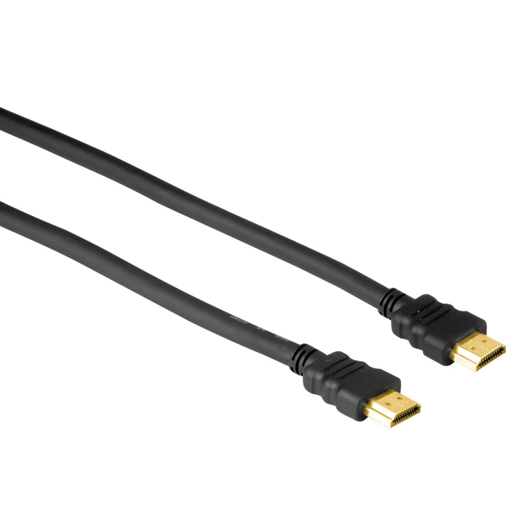Hama Kabel HDMI A-A Guld Svart 2.0m ryhmässä KODINELEKTRONIIKKA / Kaapelit & Sovittimet / HDMI / Kaapelit @ TP E-commerce Nordic AB (C31159)