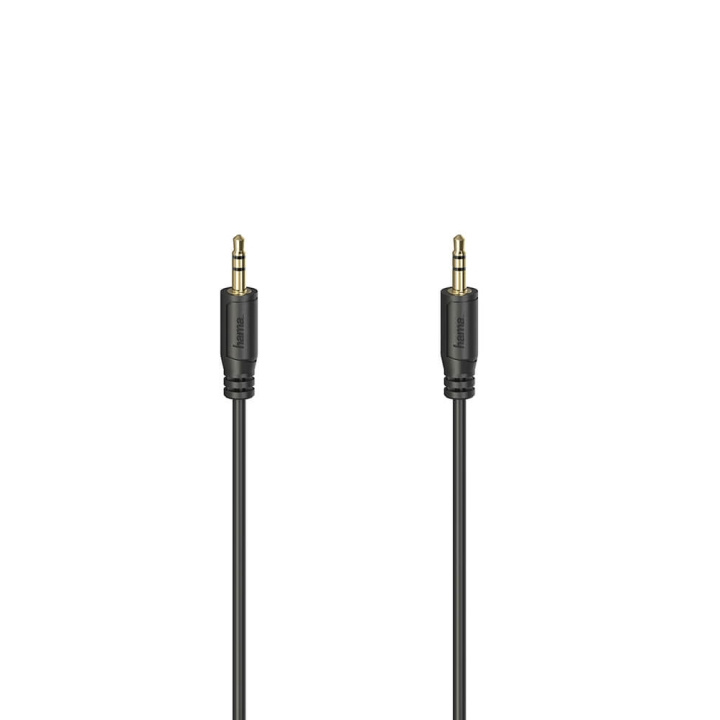 Hama Cable Audio Flexi-Slim 3.5mm-3.5mm Gold Black 0.75m ryhmässä KODINELEKTRONIIKKA / Kaapelit & Sovittimet / Analoginen ääni / 3.5 mm @ TP E-commerce Nordic AB (C31218)