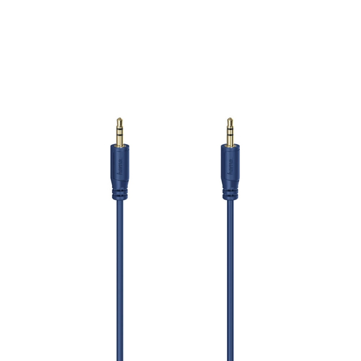 Hama Cable Audio Flexi-Slim 3.5mm-3.5mm Gold Blue 0.75m ryhmässä KODINELEKTRONIIKKA / Kaapelit & Sovittimet / Analoginen ääni / 3.5 mm @ TP E-commerce Nordic AB (C31219)