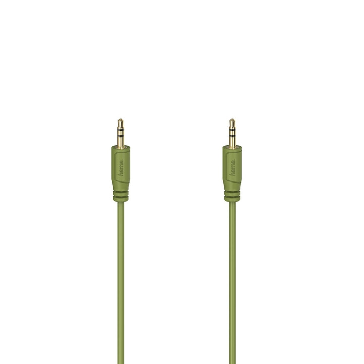 Hama Cable Audio Flexi-Slim 3.5mm-3.5mm Gold Green 0.75m ryhmässä KODINELEKTRONIIKKA / Kaapelit & Sovittimet / Analoginen ääni / 3.5 mm @ TP E-commerce Nordic AB (C31221)
