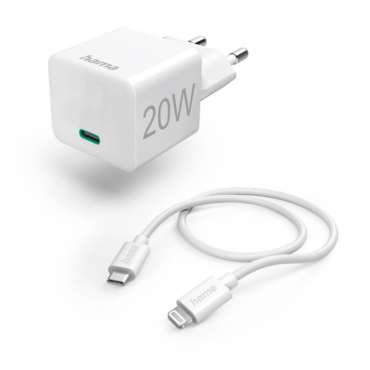 HAMA Charger 220V Lightning PD 20W White 1.0m ryhmässä ÄLYPUHELIMET JA TABLETIT / Laturit & Kaapelit / Seinälaturi / Seinälatruri Lightning @ TP E-commerce Nordic AB (C31230)