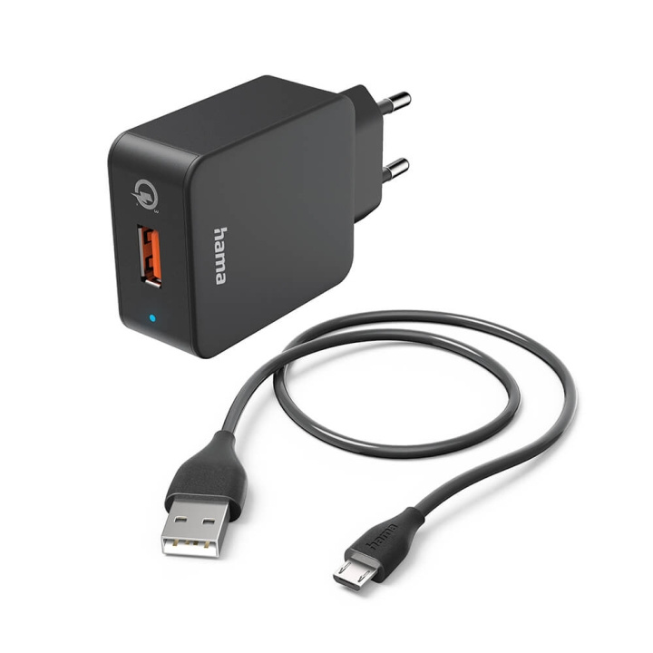 HAMA Charger Micro-USB 220V Black 1.5m ryhmässä ÄLYPUHELIMET JA TABLETIT / Laturit & Kaapelit / Seinälaturi / Seinälaturi microUSB @ TP E-commerce Nordic AB (C31231)