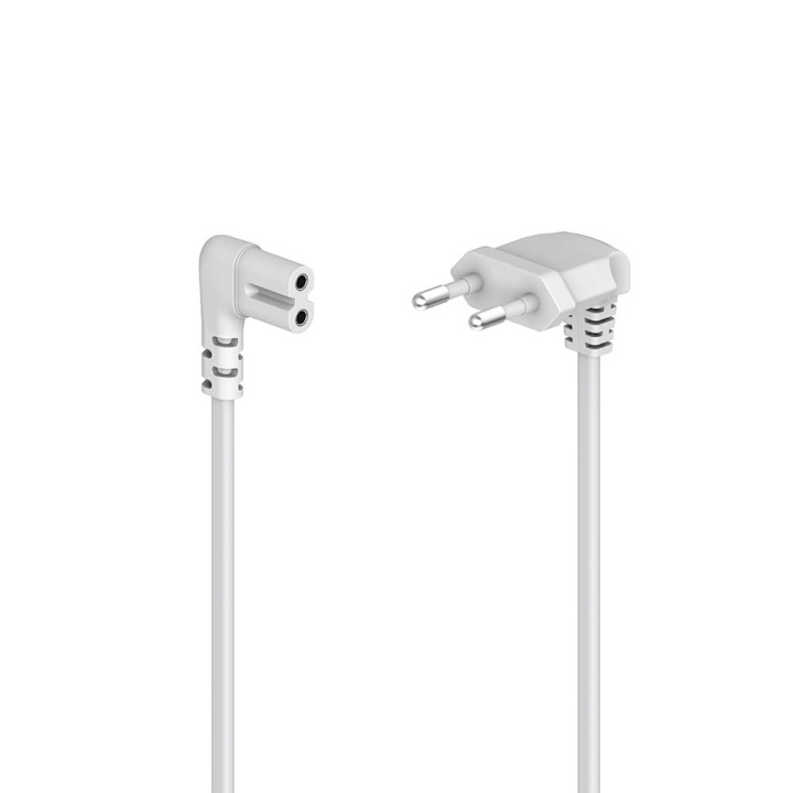 HAMA Power Cable Angled Euro Plug White 1.5m ryhmässä TIETOKOONET & TARVIKKEET / Kaapelit & Sovittimet / Sisäinen / Virtajohdot & Sovittimet @ TP E-commerce Nordic AB (C31245)