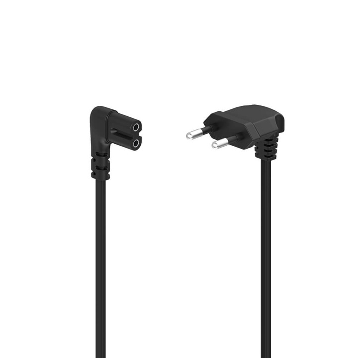 HAMA Power Cable Angled Euro Plug Black 3.0m ryhmässä TIETOKOONET & TARVIKKEET / Kaapelit & Sovittimet / Sisäinen / Virtajohdot & Sovittimet @ TP E-commerce Nordic AB (C31247)