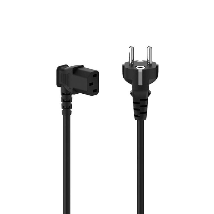 HAMA Power Cable Angled 3-pole Black 5.0m ryhmässä TIETOKOONET & TARVIKKEET / Kaapelit & Sovittimet / Sisäinen / Virtajohdot & Sovittimet @ TP E-commerce Nordic AB (C31250)