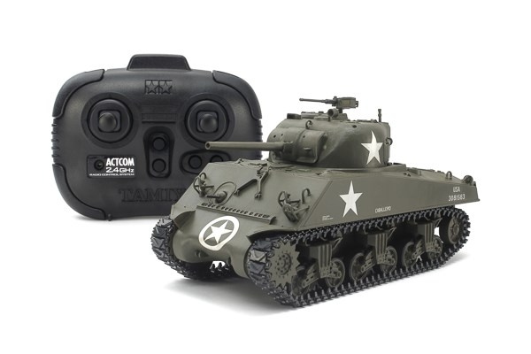 TAMIYA 1/35 R/C U.S. Medium Tank M4A3 Sherman (w/Control) ryhmässä LELUT, TUOTTEET LAPSILLE JA VAUVOILLE / Radio-ohjattava / Muut @ TP E-commerce Nordic AB (C31805)