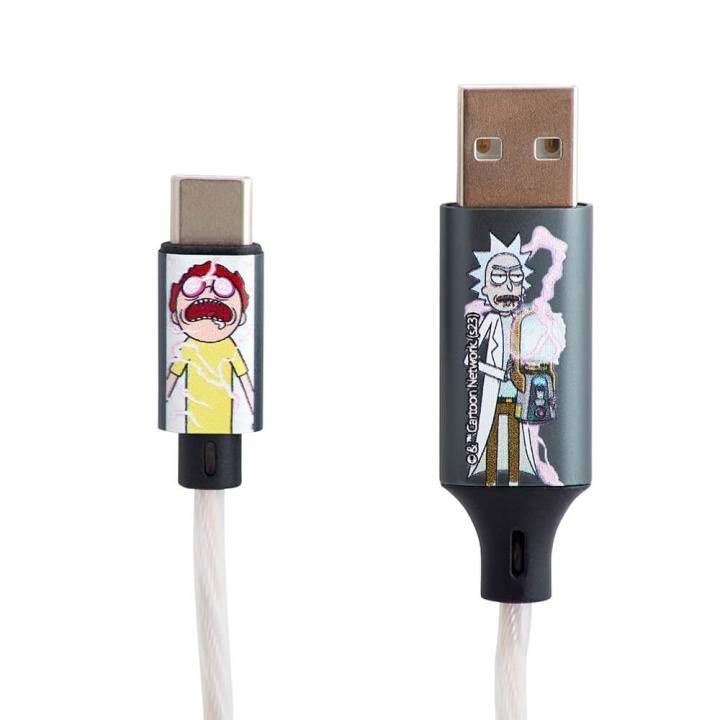 RICK&MORTY USB A to C Light-Up 1.2m ryhmässä ÄLYPUHELIMET JA TABLETIT / Laturit & Kaapelit / Kaapelit / Tyyppi C -kaapelit @ TP E-commerce Nordic AB (C32121)