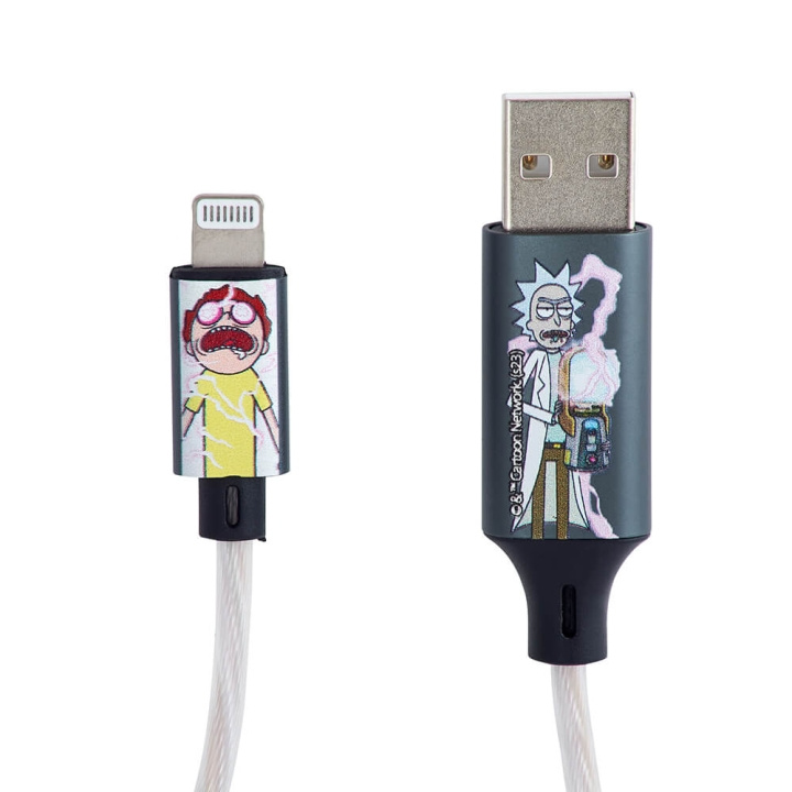 RICK&MORTY USB A to Lightning Light-Up 1.2m ryhmässä ÄLYPUHELIMET JA TABLETIT / Laturit & Kaapelit / Kaapelit / Lightning kaapelit @ TP E-commerce Nordic AB (C32122)