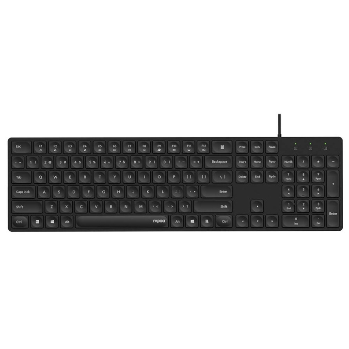 RAPOO Keyboard NK8020 Wired USB Black ryhmässä TIETOKOONET & TARVIKKEET / Hiiret & Näppäimistöt / Näppäimistöt / Langalliset @ TP E-commerce Nordic AB (C32260)