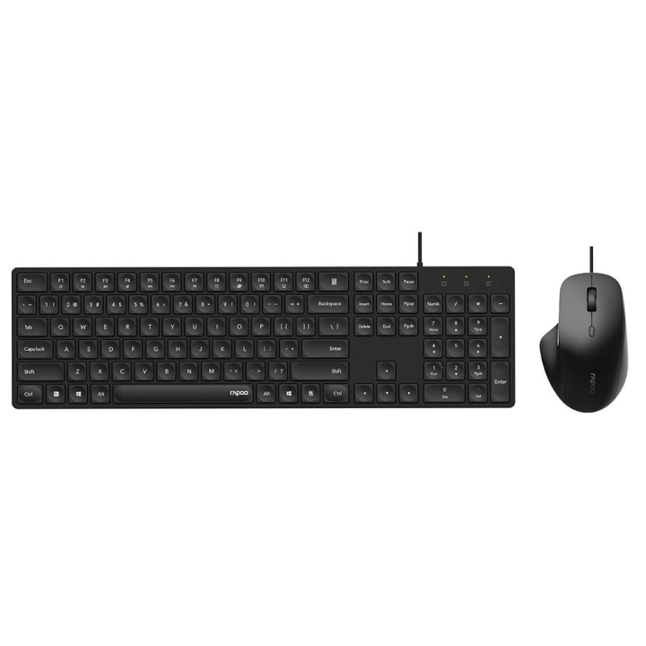 RAPOO Keyboard/Mice Set NX8020 Wired USB Black ryhmässä TIETOKOONET & TARVIKKEET / Hiiret & Näppäimistöt / Näppäimistöt / Langalliset @ TP E-commerce Nordic AB (C32261)