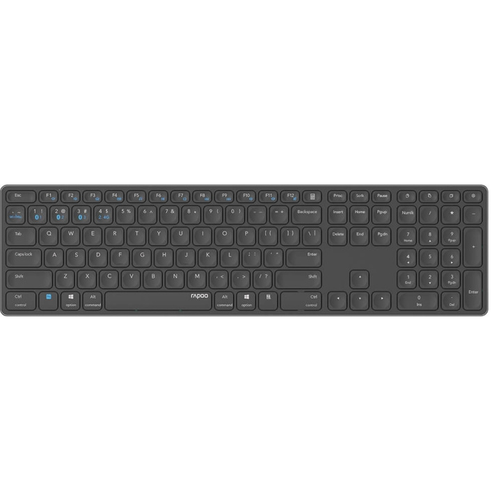 RAPOO Keyboard E9800M Wireless Multi-Mode Dark Grey ryhmässä TIETOKOONET & TARVIKKEET / Hiiret & Näppäimistöt / Näppäimistöt / Langattomat @ TP E-commerce Nordic AB (C32264)