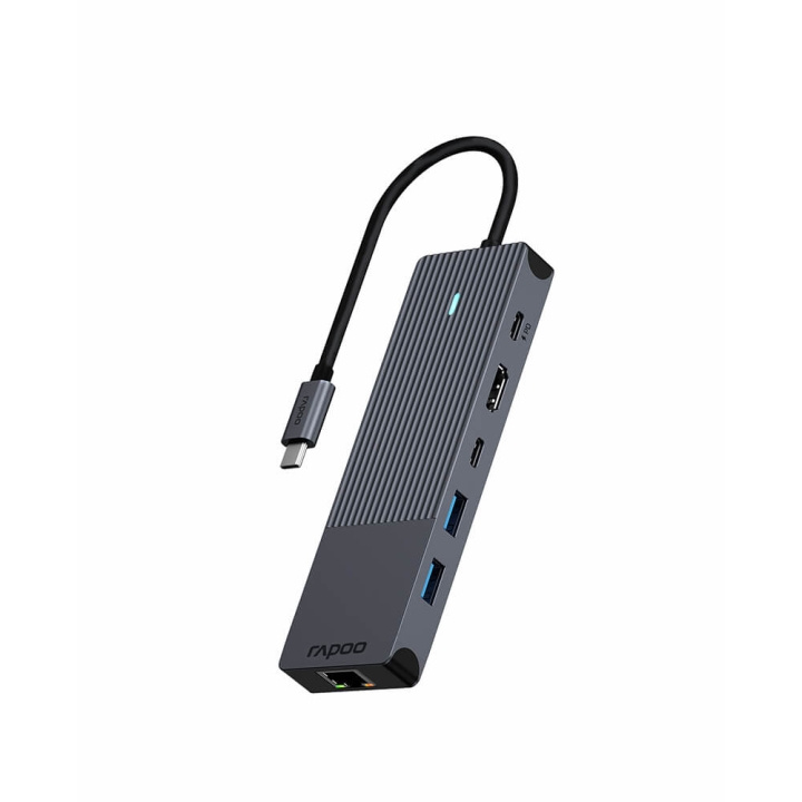 Rapoo USB-C Multiport UCM-2002 6-in-1 USB-C Adapter ryhmässä TIETOKOONET & TARVIKKEET / Tietokonetarvikkeet / USB-telakat @ TP E-commerce Nordic AB (C32273)
