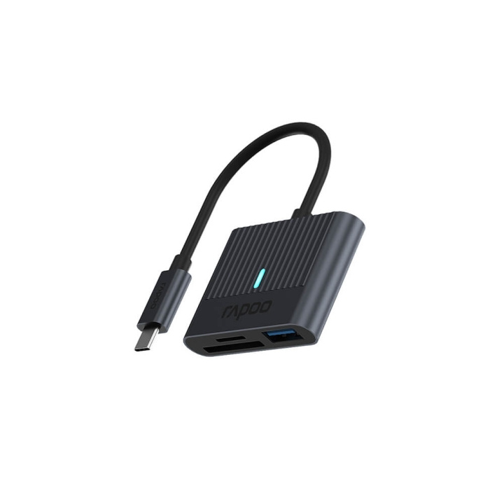 Rapoo Lukija USB-C UCR-3001 USB-C Kortinlukija ryhmässä KODINELEKTRONIIKKA / Tallennusvälineet / Muistikortit / Sovittimet @ TP E-commerce Nordic AB (C32277)