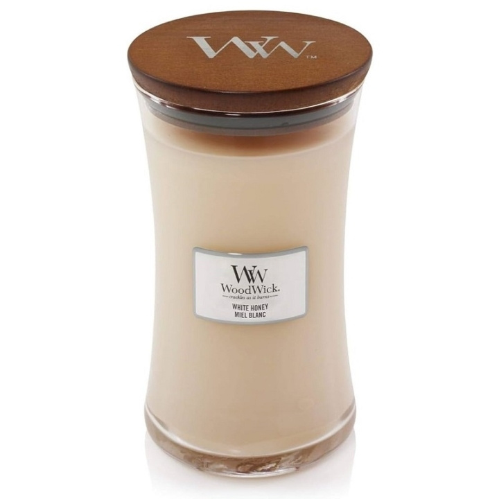 WoodWick Large - White Honey ryhmässä KAUNEUS JA TERVEYS / Tuoksut & Parfyymit / Muut tuoksut / Tuoksukynttilät @ TP E-commerce Nordic AB (C32518)