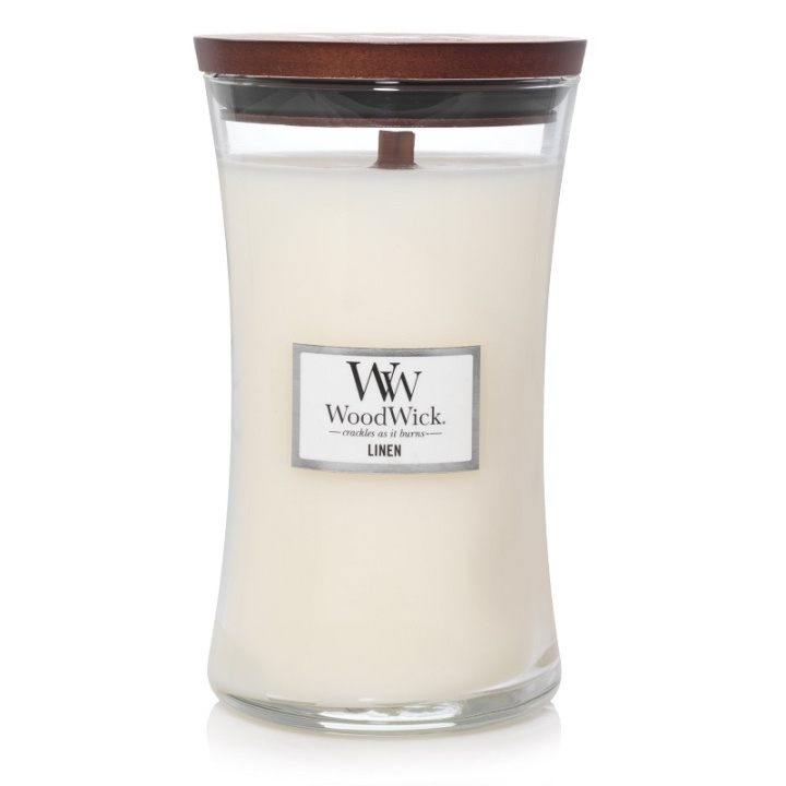 WoodWick Large - Linen ryhmässä KAUNEUS JA TERVEYS / Tuoksut & Parfyymit / Muut tuoksut / Tuoksukynttilät @ TP E-commerce Nordic AB (C32519)