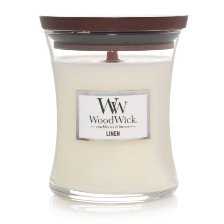 WoodWick Medium - Linen ryhmässä KAUNEUS JA TERVEYS / Tuoksut & Parfyymit / Muut tuoksut / Tuoksukynttilät @ TP E-commerce Nordic AB (C32522)