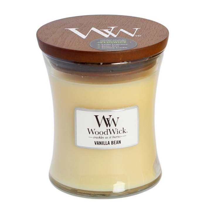WoodWick Medium - Vanilla Bean ryhmässä KAUNEUS JA TERVEYS / Tuoksut & Parfyymit / Muut tuoksut / Tuoksukynttilät @ TP E-commerce Nordic AB (C32529)