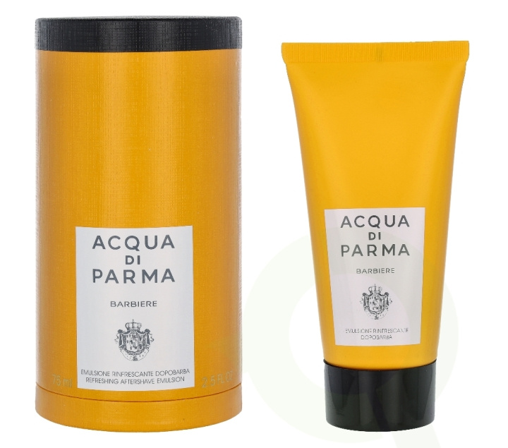 Acqua Di Parma Barbiere Refreshing Aftershave Emulsion carton @ 1 piece x 75 ml ryhmässä KAUNEUS JA TERVEYS / Hiukset &Stailaus / Sheivaus ja trimmaus / Aftershave @ TP E-commerce Nordic AB (C33018)