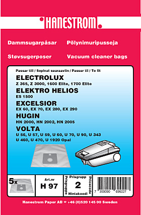 hanestroem Dammsugarpåsar Hanestrom Electrolux Z 365 ryhmässä KOTI, TALOUS JA PUUTARHA / Siivoustuotteet / Imurit & Tarvikkeet / Tarvikkeet / Pölynimurin pussit @ TP E-commerce Nordic AB (C33201)