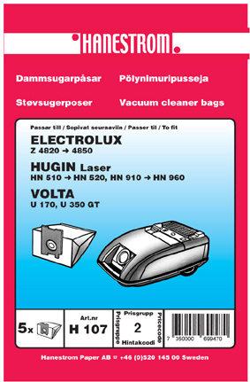 hanestroem Dammsugarpåsar Hanestrom Hugin Laser ryhmässä KOTI, TALOUS JA PUUTARHA / Siivoustuotteet / Imurit & Tarvikkeet / Tarvikkeet / Pölynimurin pussit @ TP E-commerce Nordic AB (C33202)