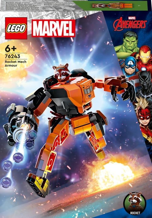 LEGO Super Heroes 76243 - Rocketin robottihaarniska ryhmässä LELUT, TUOTTEET LAPSILLE JA VAUVOILLE / Leikkikalut, Askartelu &Pelit / Rakennuslelut / Lego @ TP E-commerce Nordic AB (C33382)