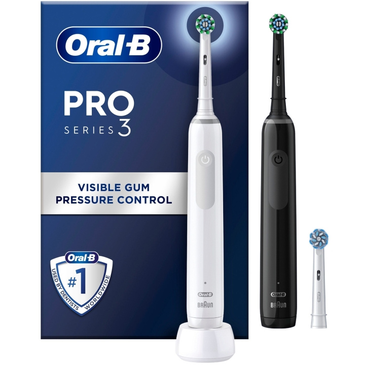 Oral B Eltandborste Pro3 Duo Black / White ryhmässä KAUNEUS JA TERVEYS / Suunhoito / Sähköhammasharjat @ TP E-commerce Nordic AB (C33849)