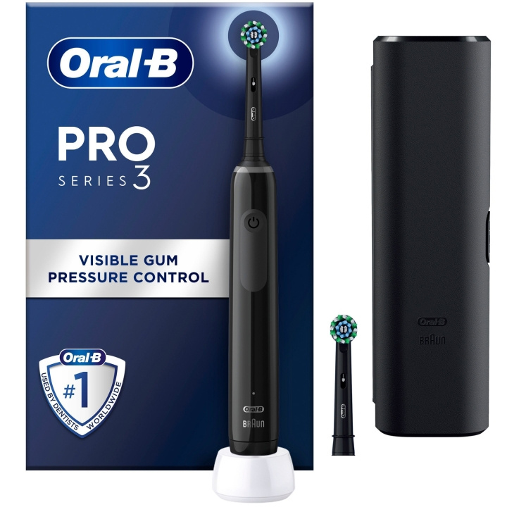 Oral B Eltandborste Pro3 Black + Extra Refill + TC ryhmässä KAUNEUS JA TERVEYS / Suunhoito / Sähköhammasharjat @ TP E-commerce Nordic AB (C33855)