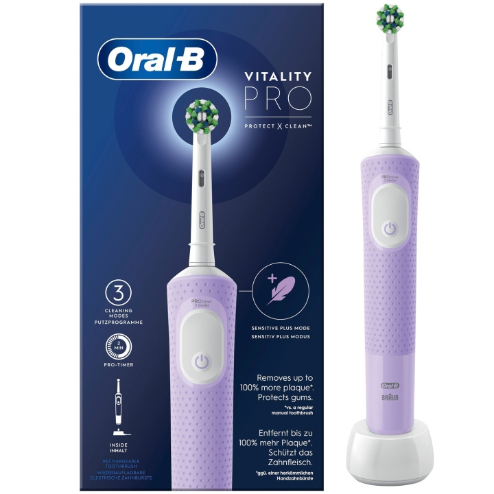 Oral B Vitality Pro Purple -sähköhammasharja, violetti ryhmässä KAUNEUS JA TERVEYS / Suunhoito / Sähköhammasharjat @ TP E-commerce Nordic AB (C33859)