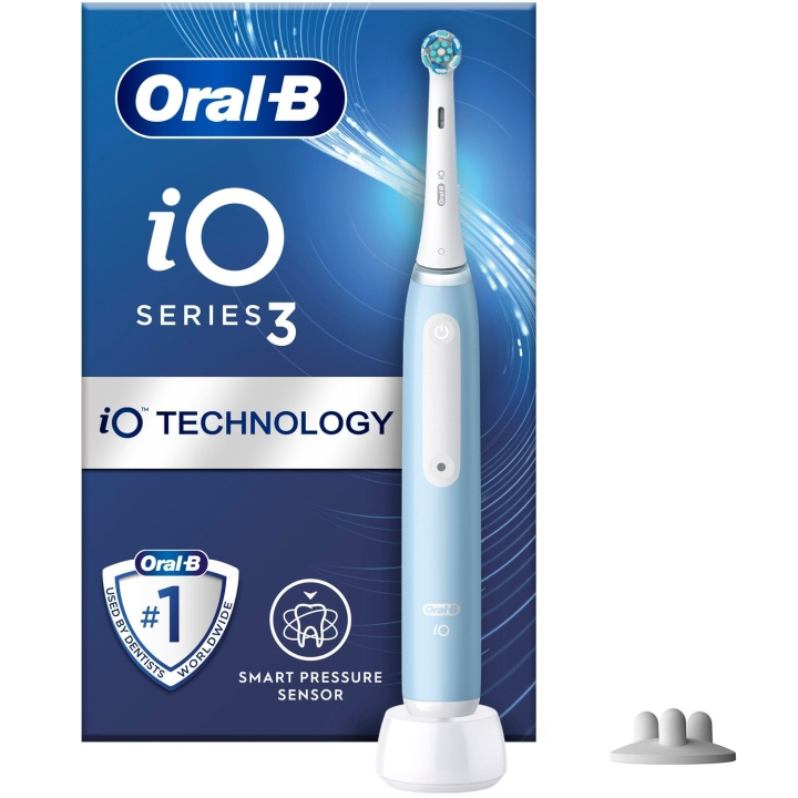 Oral B Eltandborste iO3S Ice Blue ryhmässä KAUNEUS JA TERVEYS / Suunhoito / Sähköhammasharjat @ TP E-commerce Nordic AB (C33863)