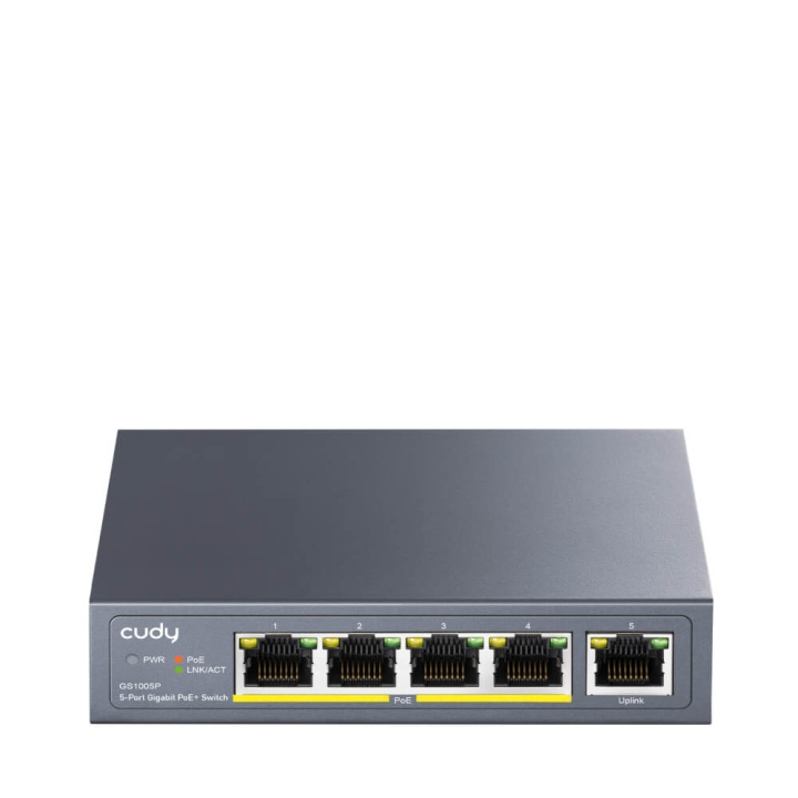 Cudy Switch GS1005P 5-port Gigabit PoE+ 60W ryhmässä TIETOKOONET & TARVIKKEET / Verkko / Kytkimet @ TP E-commerce Nordic AB (C34682)