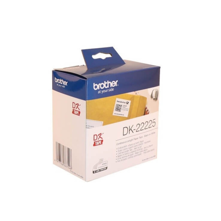 Brother Tape DK22225 38mm Svart på Vit ryhmässä TIETOKOONET & TARVIKKEET / Tulostimet & Tarvikkeet / Tulostimet / Tarratulostimet & Tarvikkeet / Etiketit @ TP E-commerce Nordic AB (C34698)