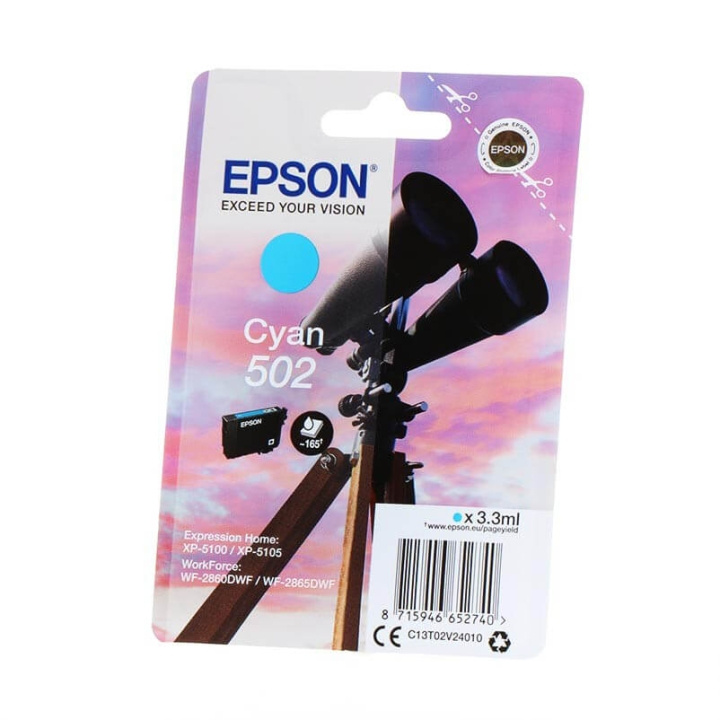 EPSON Musteet C13T02V24010 502 Cyan Binoculars ryhmässä TIETOKOONET & TARVIKKEET / Tulostimet & Tarvikkeet / Musteet ja väriaineet / Mustepatruunat / Epson @ TP E-commerce Nordic AB (C34812)