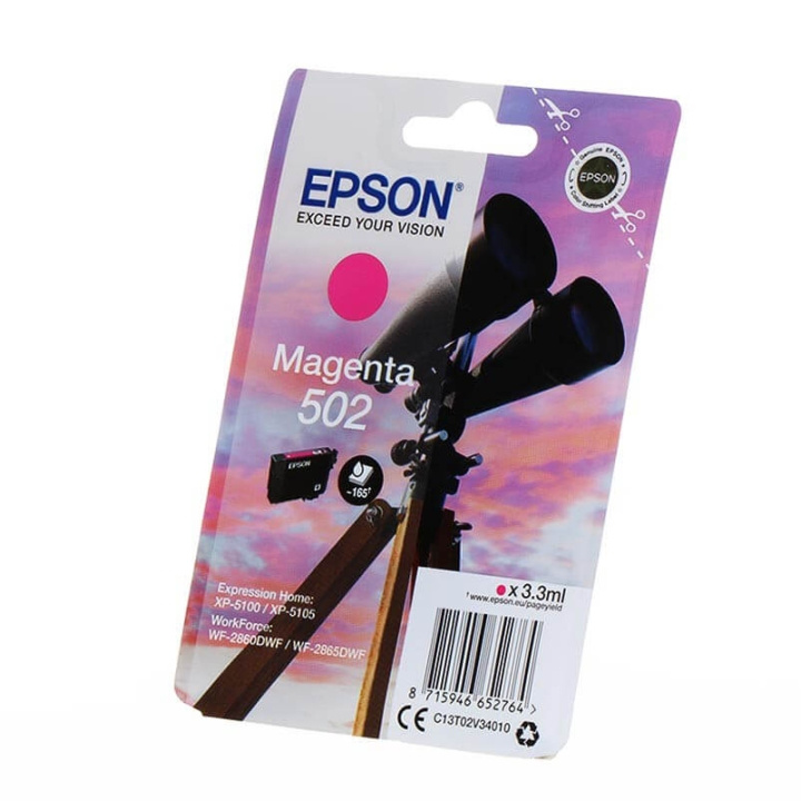 EPSON Musteet C13T02V34010 502 Magenta Binoculars ryhmässä TIETOKOONET & TARVIKKEET / Tulostimet & Tarvikkeet / Musteet ja väriaineet / Mustepatruunat / Epson @ TP E-commerce Nordic AB (C34813)