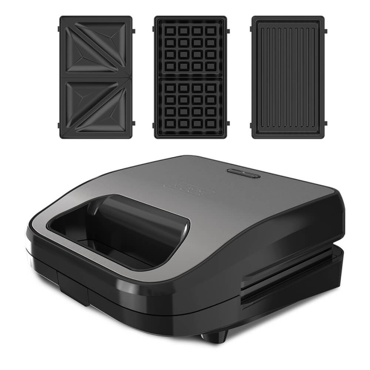 BLACK+DECKER Sandwich Maker Grill Sandwich Waffle ryhmässä KOTI, TALOUS JA PUUTARHA / Kodinkoneet / Leivänpaahtimet & Leipägrillit / Pöytägrillit ja Raclette @ TP E-commerce Nordic AB (C35326)