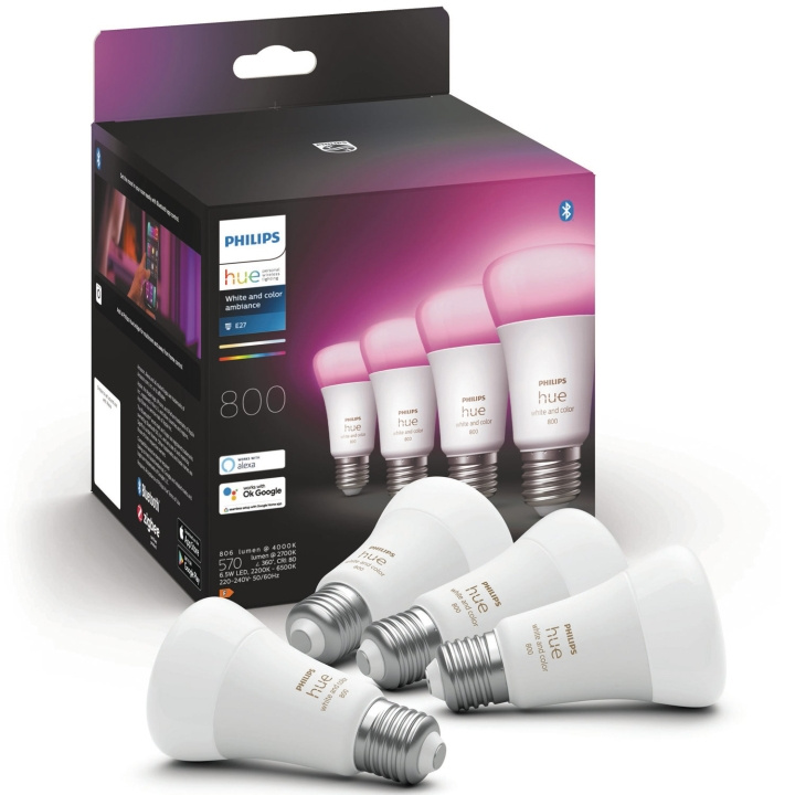 Philips Hue White Color Ambiance E27 4-pack ryhmässä KOTI, TALOUS JA PUUTARHA / Älykodit / Älykäs valaistus @ TP E-commerce Nordic AB (C35377)