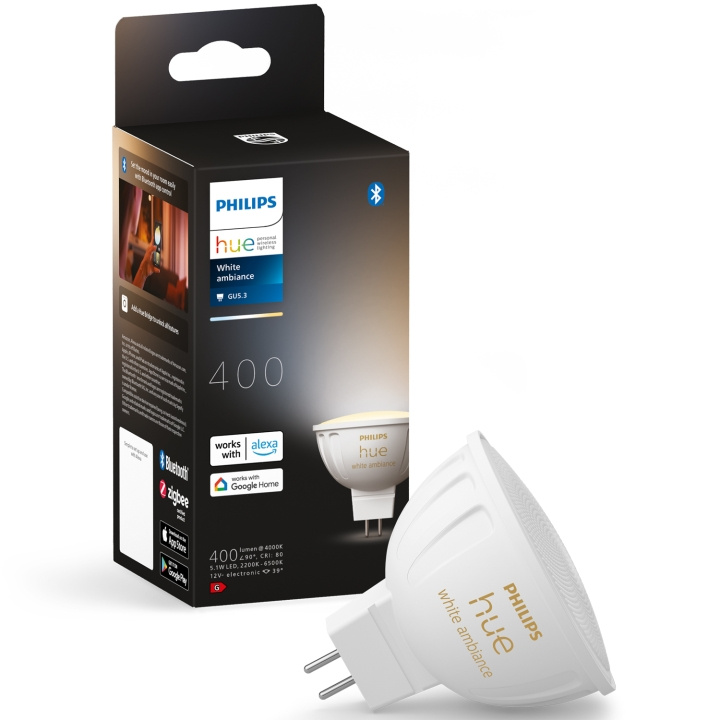 Philips Hue White Ambiance GU5.3 MR16 12V 400lm 1-pack ryhmässä KOTI, TALOUS JA PUUTARHA / Älykodit / Älykäs valaistus @ TP E-commerce Nordic AB (C35390)