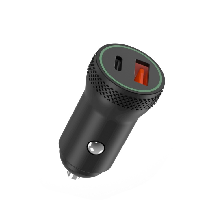 XO CC33 - Autolaturi PD QC 3.0, 18W, 1x USB, 1x USB-C, musta ryhmässä ÄLYPUHELIMET JA TABLETIT / Laturit & Kaapelit / Autolaturi / Autolaturi USB @ TP E-commerce Nordic AB (C35443)