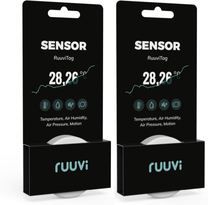 RuuviTag - Monikäyttöinen Bluetooth-anturi, 2 kpl tuotepaketti ryhmässä URHEILU, VAPAA-AIKA JA HARRASTUS / Hauskat tavarat / Älylaitteet @ TP E-commerce Nordic AB (C36594)