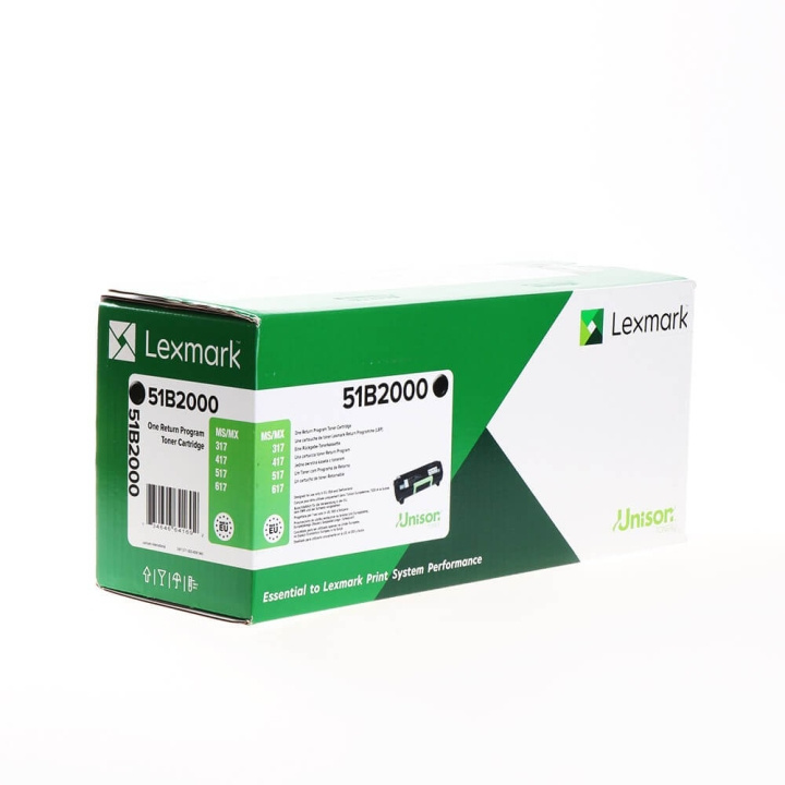 Lexmark Toner 51B2000 Musta Return ryhmässä TIETOKOONET & TARVIKKEET / Tulostimet & Tarvikkeet / Musteet ja väriaineet / Toner / Lexmark @ TP E-commerce Nordic AB (C36664)