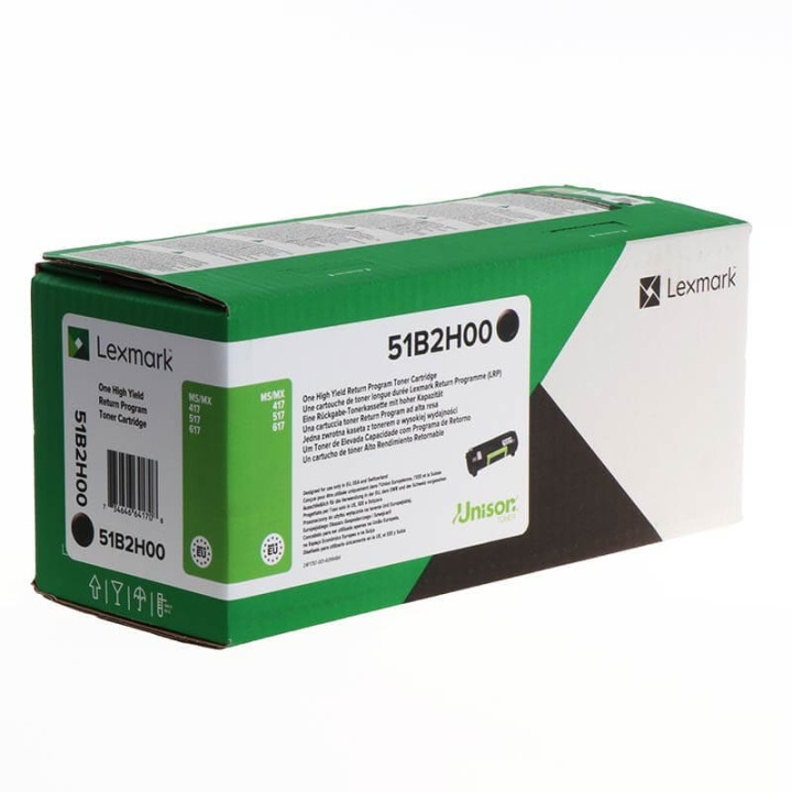 Lexmark Toner 51B2H00 Musta High Yield Return ryhmässä TIETOKOONET & TARVIKKEET / Tulostimet & Tarvikkeet / Musteet ja väriaineet / Toner / Lexmark @ TP E-commerce Nordic AB (C36665)