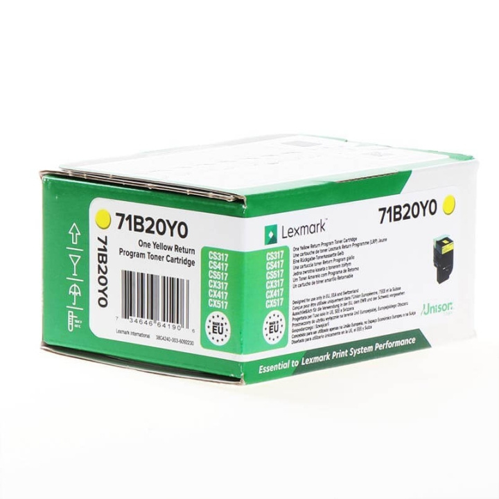 Lexmark Toner 71B20Y0 Keltainen Return ryhmässä TIETOKOONET & TARVIKKEET / Tulostimet & Tarvikkeet / Musteet ja väriaineet / Toner / Lexmark @ TP E-commerce Nordic AB (C36700)