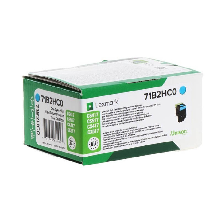 Lexmark Toner 71B2HC0 Cyan High Yield Return ryhmässä TIETOKOONET & TARVIKKEET / Tulostimet & Tarvikkeet / Musteet ja väriaineet / Toner / Lexmark @ TP E-commerce Nordic AB (C36701)