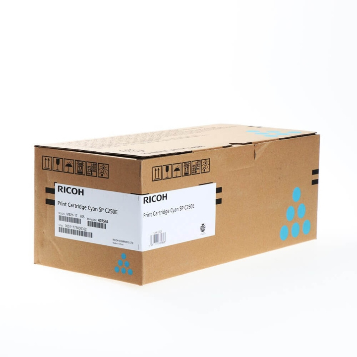 Ricoh Toner 407544 SP C250E Cyan ryhmässä TIETOKOONET & TARVIKKEET / Tulostimet & Tarvikkeet / Musteet ja väriaineet / Toner / Ricoh @ TP E-commerce Nordic AB (C36964)