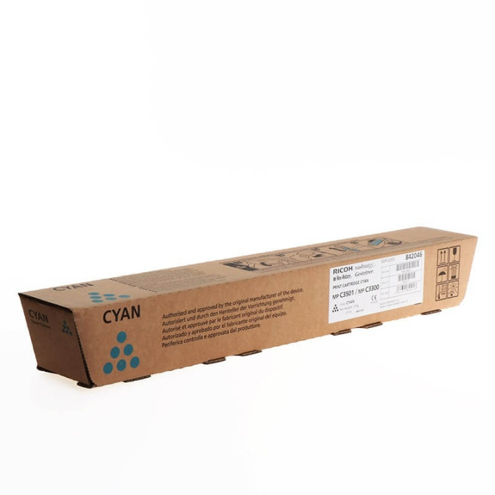 Ricoh Värikasetti 842046 MP C3501/MP C3300 Cyan ryhmässä TIETOKOONET & TARVIKKEET / Tulostimet & Tarvikkeet / Musteet ja väriaineet / Toner / Ricoh @ TP E-commerce Nordic AB (C37020)