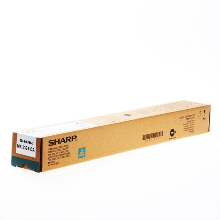 Sharp Toner MX51GTCA MX-51GT Cyan ryhmässä TIETOKOONET & TARVIKKEET / Tulostimet & Tarvikkeet / Musteet ja väriaineet / Toner / Sharp @ TP E-commerce Nordic AB (C37449)